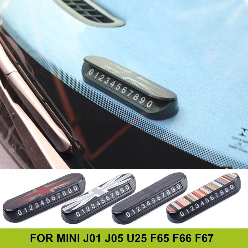 For Mini Cooper S E SE J01 J05 Aceman Countryman U25 F65 F66 F67 JCW Leather Car Temporary Parking Card Phone Number Card