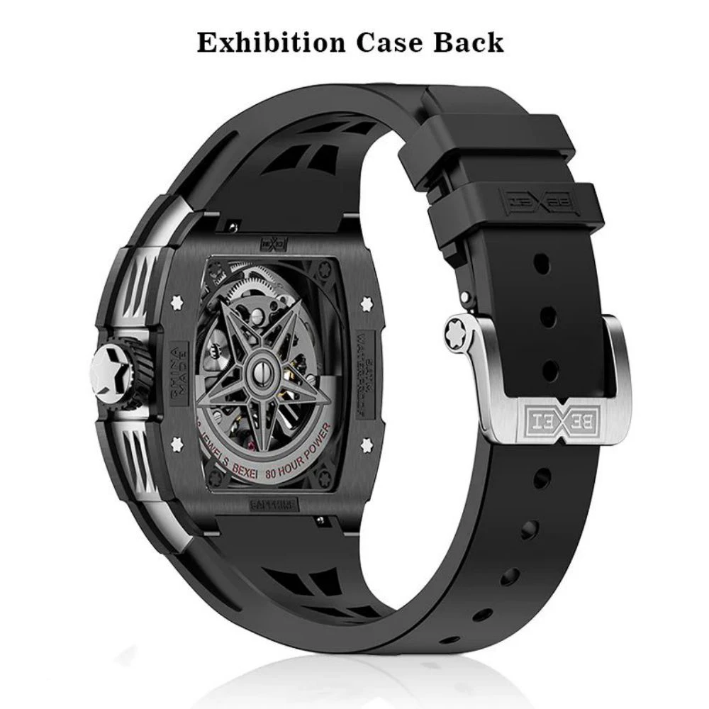 BEXEI 9119 Automatic mechanical men watch CO-BRANDING Transformers 80 Hours Power Barrel shaped Sapphire Mirror luminous Watch