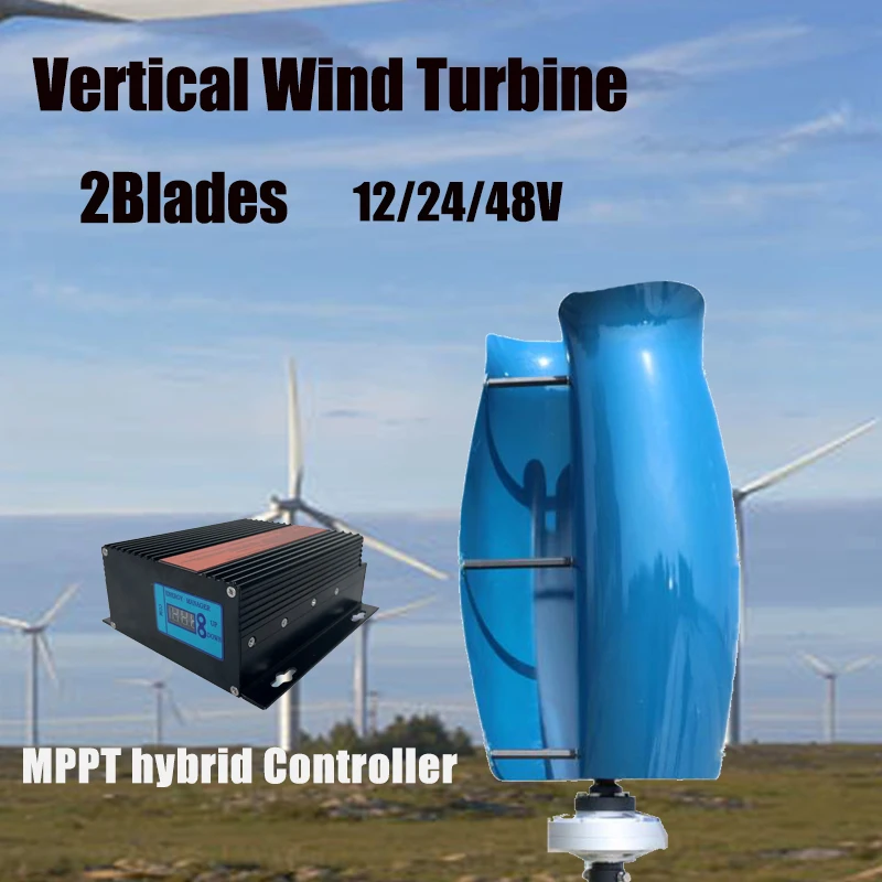 

From China 10000W Vertical Axis Wind Turbine Generator 2 Blades with MPPT Controller For Home Use