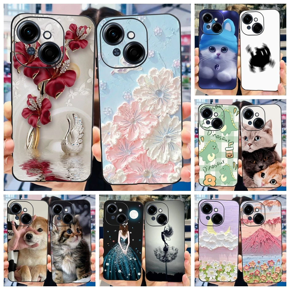 For Phone Case Tecno Spark Go 1 Cover 2024 Popular Flower Soft Silicone Back Protective Cover For Tecno Spark Go 2025 Pop 9 Etui