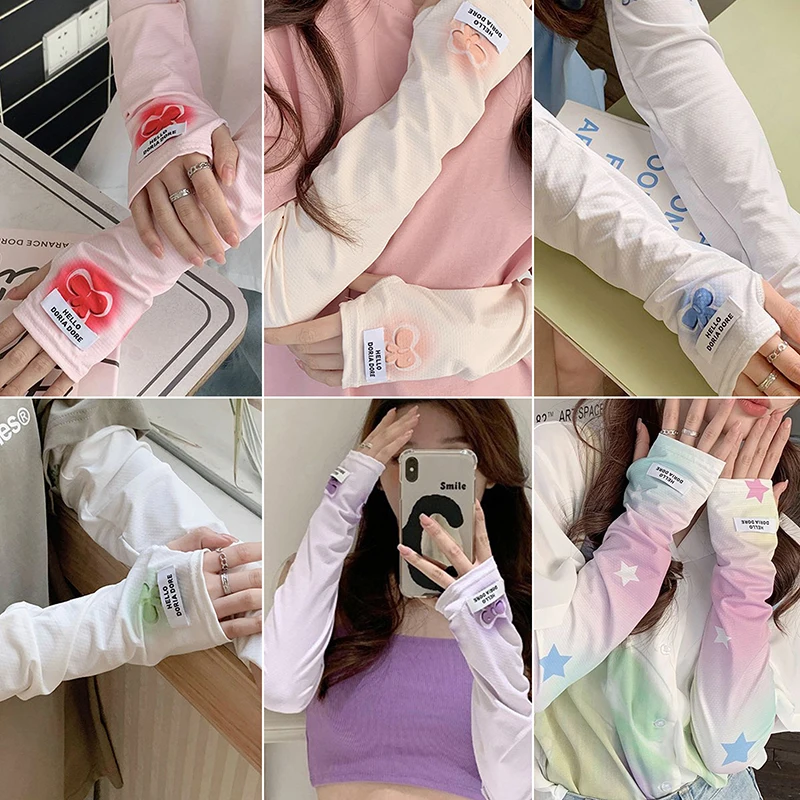 

UV Protection Ice Sleeves Men Women Summer Sun Protection Arm Sleeves Outdoor Cycling Driving Arm Sleeves Gloves