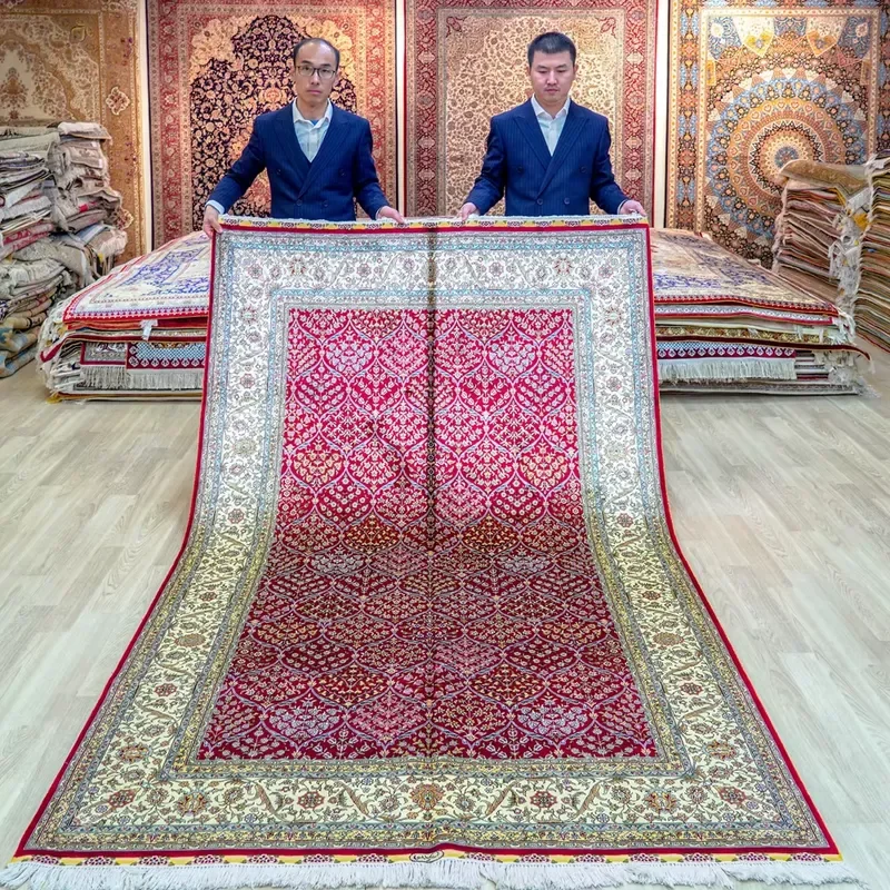 CECertificate Handmade 152x244cm Modern Oriental Carpet Custom Persian Turkish Silk Stain Resistant Non-Slip Washable