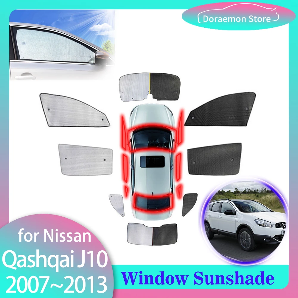 

Full Covers Sunshades for Nissan Qashqai J10 Dualis 2007~2013 Sun Shade Visor Curtain Front Window Windshield Mat Car Accessorie