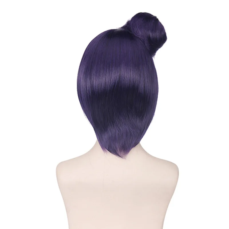 Synthetic Anime Cosplay Wig Long Purple Straight Hair Costume Party Heat Resistant Fiber