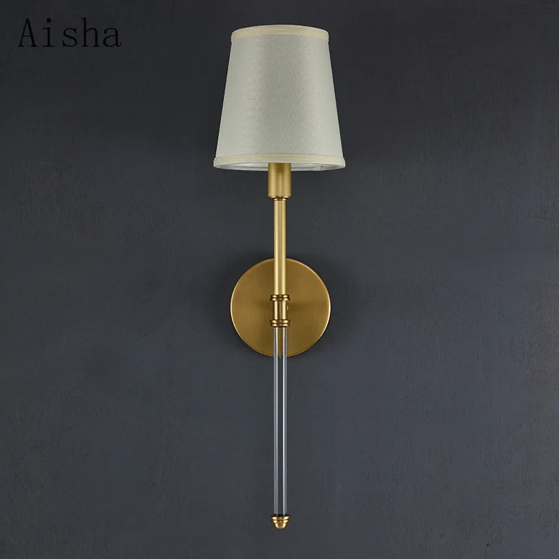 

American Style Gold/black Wall Lamp Simple Living Room Background Wall Sconce for Home Bedroom Aisle Wall Decorative Lamps