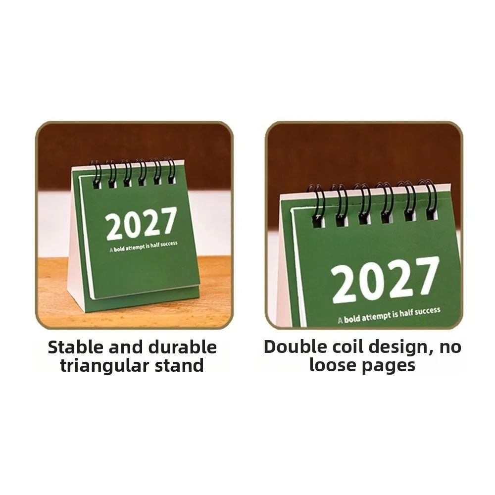 Gifts Mini 2027 Desk Calendar Double Coil Standing Base Mini Calendar Standing Calendar Home Office