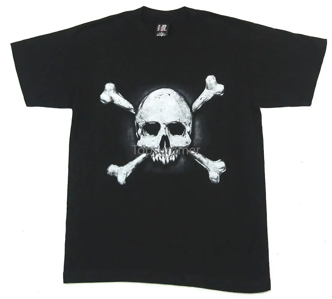 

Cypress Hill Skull & Crossbones Black T Shirt Large New Giant 2000 Nos Cheap Crew Neck Men'S Top Tee