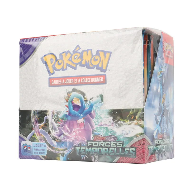 Cartas de Pokémon francés TCG, caja de refuerzo de fuerzas temporales escarlata y violeta, paquete de 36, 360 piezas