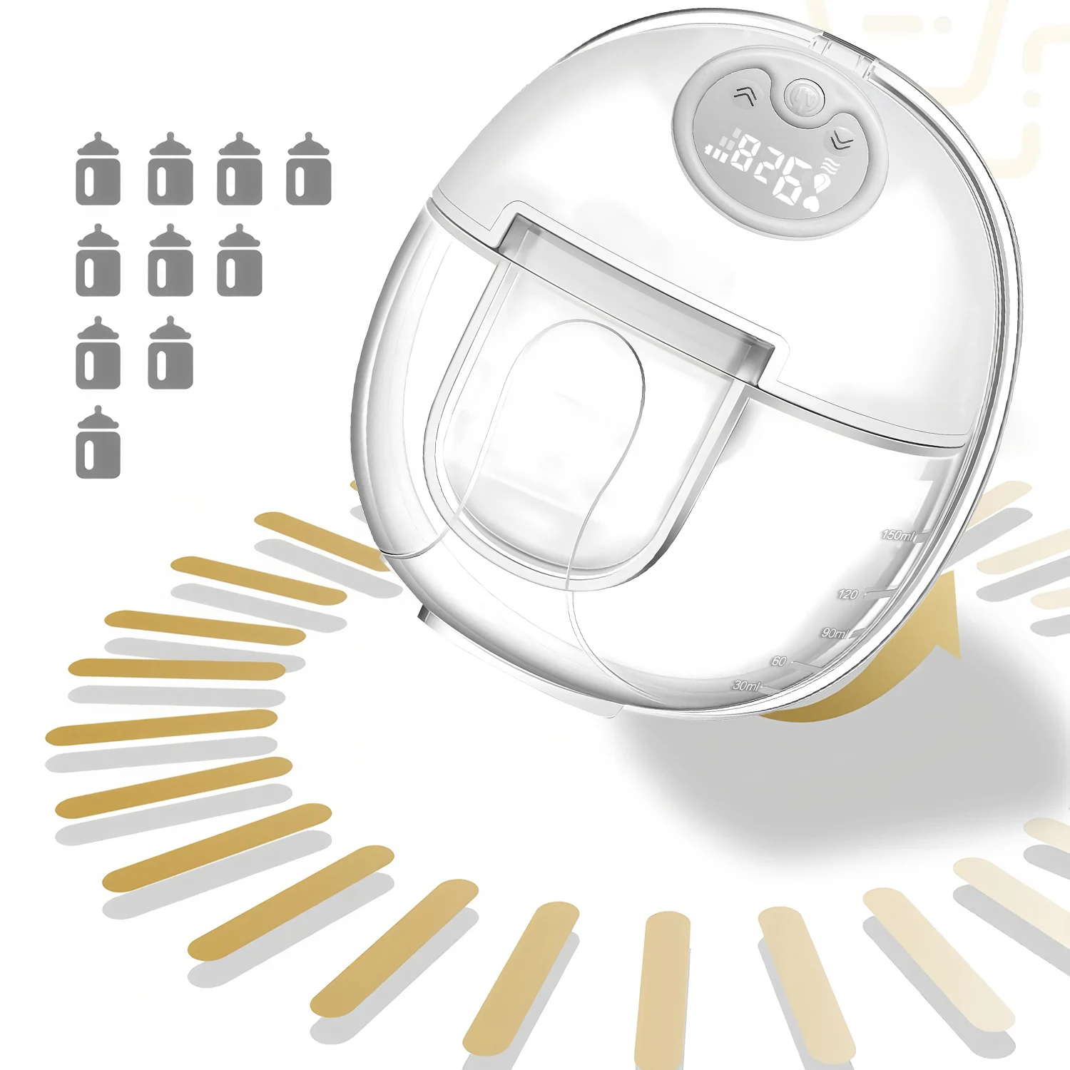 Electric Breast Milk Pumping Machine Handsfree BPA Free Low Noise 3 Mode 9Levels Intelligent Sucking Milk Wearable Breast Pump