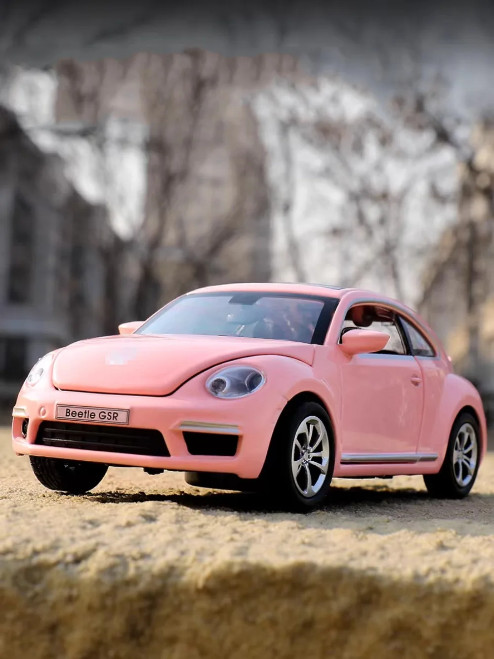 

1/32 Beetle GSR Cars Models Toys Die-casting Alloy Body 4 Door Can Be Opened Pull Back Sound Light High Simulation Models Gifts