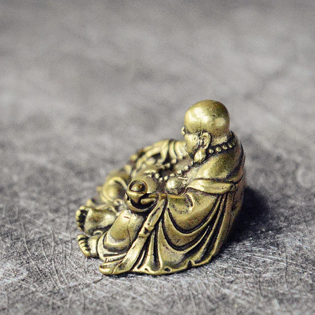 

1Pcs Brass Maitreya Buddha Ornament Desktop Decor for Home Office Luck Gift Fine Craft Metal Adornment Maitreya Adornment