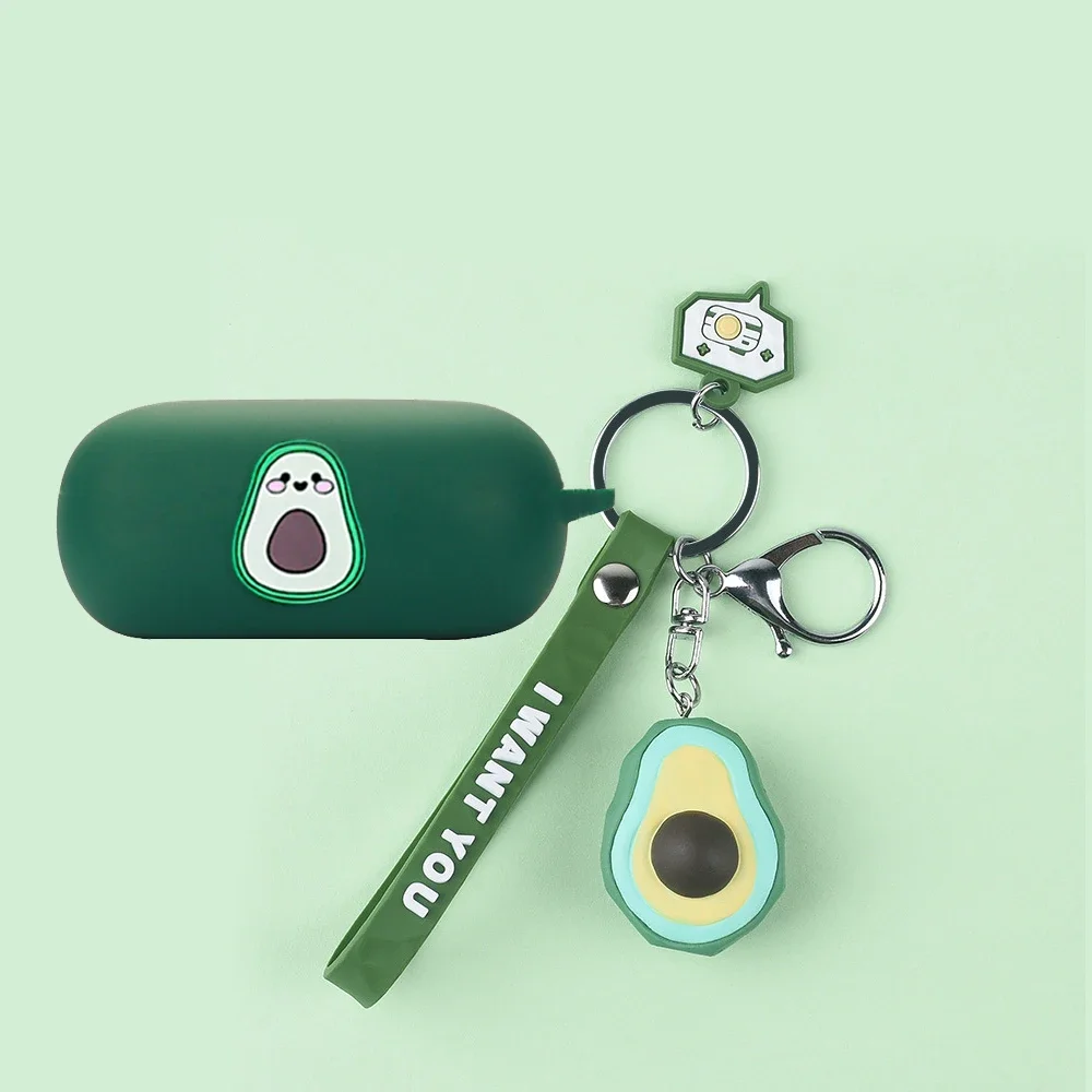 Funda de dibujos animados para auriculares Bluetooth 1 MORE S30, funda bonita de melocotón/aguacate/Animal, funda de silicona para 1 more s30