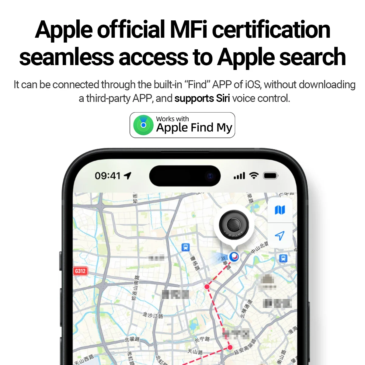 

With Apple MFI Smart Keychain Tracker For Apple Find My Air Tag Pet Anti-Lost Device elderly Kids Wallet/Bicycles/Car Tracking