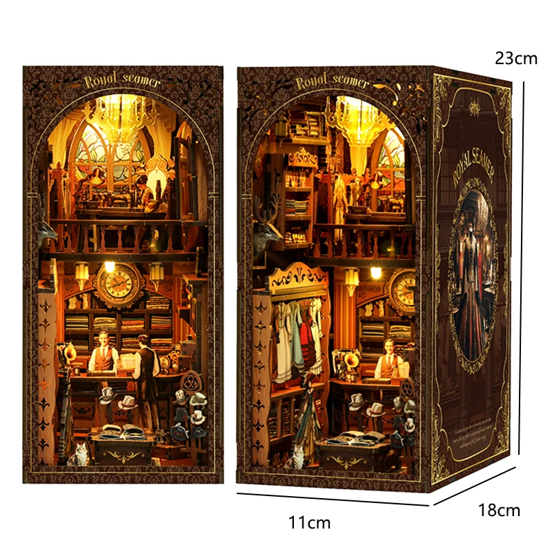 DIY Houten Boekenhoekje Insert Kit Poppenhuizen Bouwspeelgoed Boekensteunen Boekenplank Decor Poppenhuizen Speelgoed Voor Kinderen Kerstcadeaus