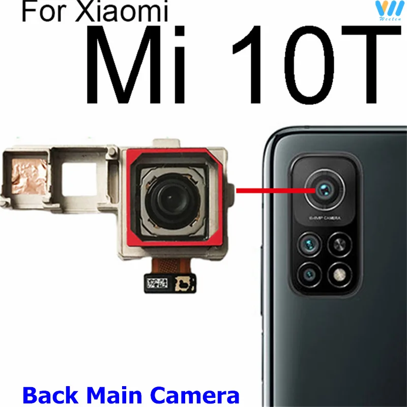 Front Rear Camera For Xiaomi Mi 10T/Mi 10T Pro/Mi 10T Lite 5G Back Main Small Front Facing Camera Module Flex Cable Repair Parts