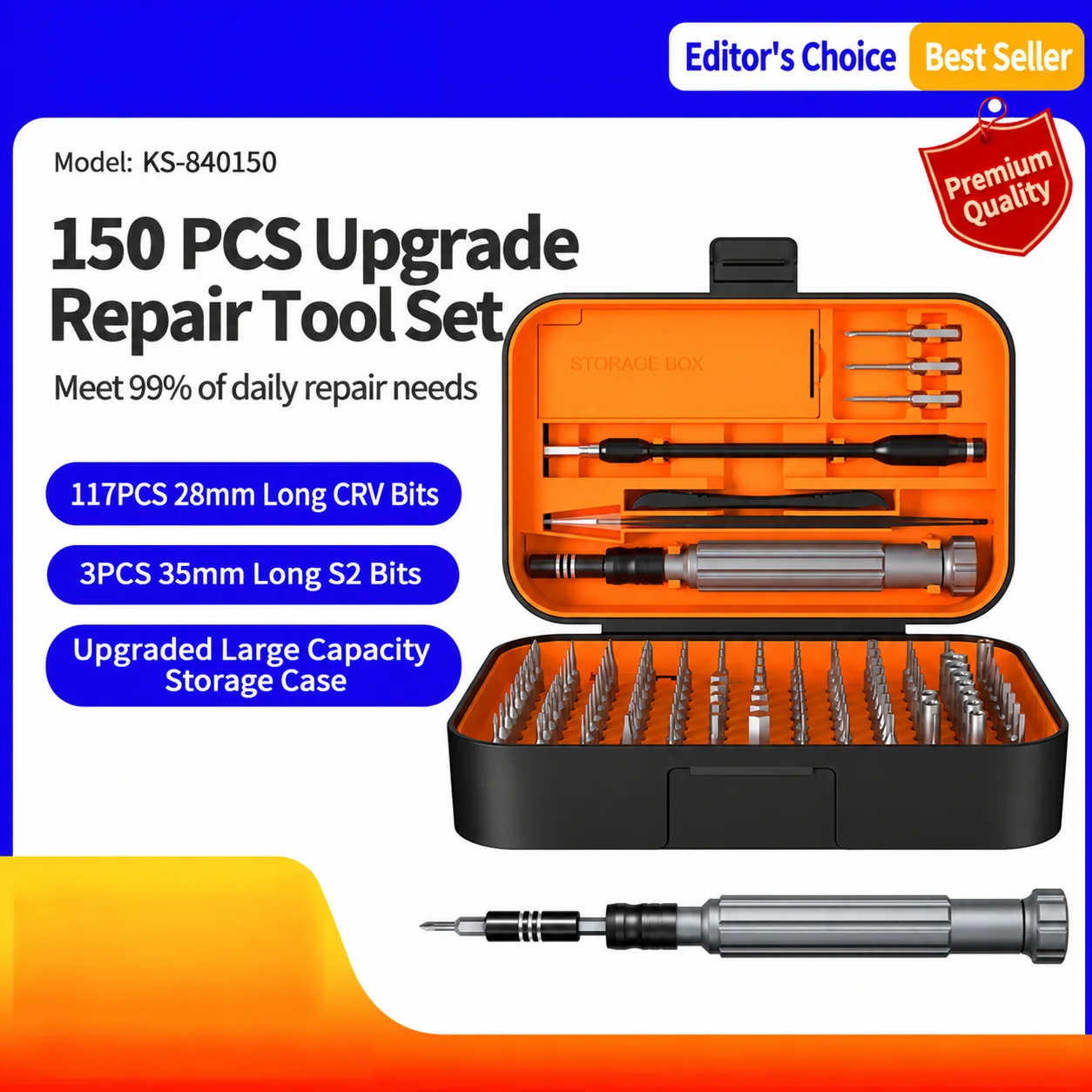 150 in 1 Precision Screwdriver Set Multi Bit Electronics Repair Tool Kit for Phone Laptop Camera Game Console