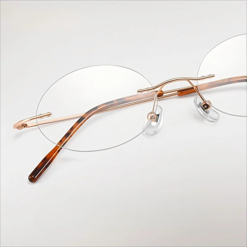 F·DRACON Feather Titanium Eyeglass Frame Ultra Light Elliptical Women's Eyeglass Frame 9g Small Frame Optical Frame Men 9015