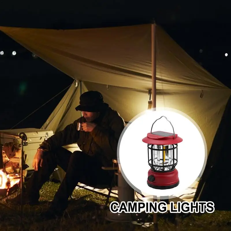 Outdoor Camping Lantern Vintage LED Camping Lantern Rechargeable Portable Water Resistant Camping Lantern For Courtyard Outdoor