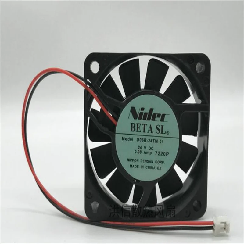 

Wholesale: original Nidec 6015 D06R-24TM 01 DC24V 0.08A 60*15mm two-wire inverter fan