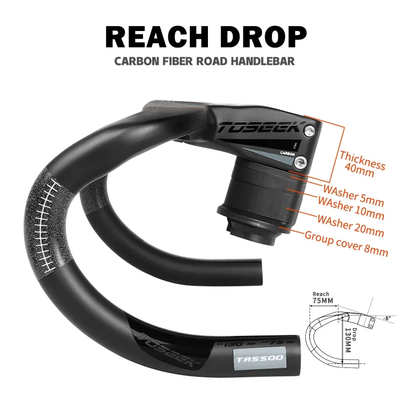 TR5500 Full Internal Routing Carbon Integrated Lenker Rennradlenker mit Fahrradcomputerhalter