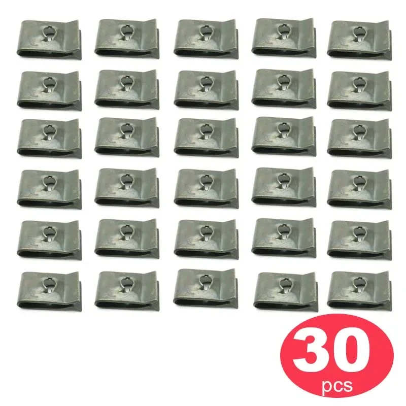 Car Motorcycle Scooter Moped Cover Metal Retainer U-Type Clips ArmyGreen Self-tapping Bumper Fastener Clip image 5