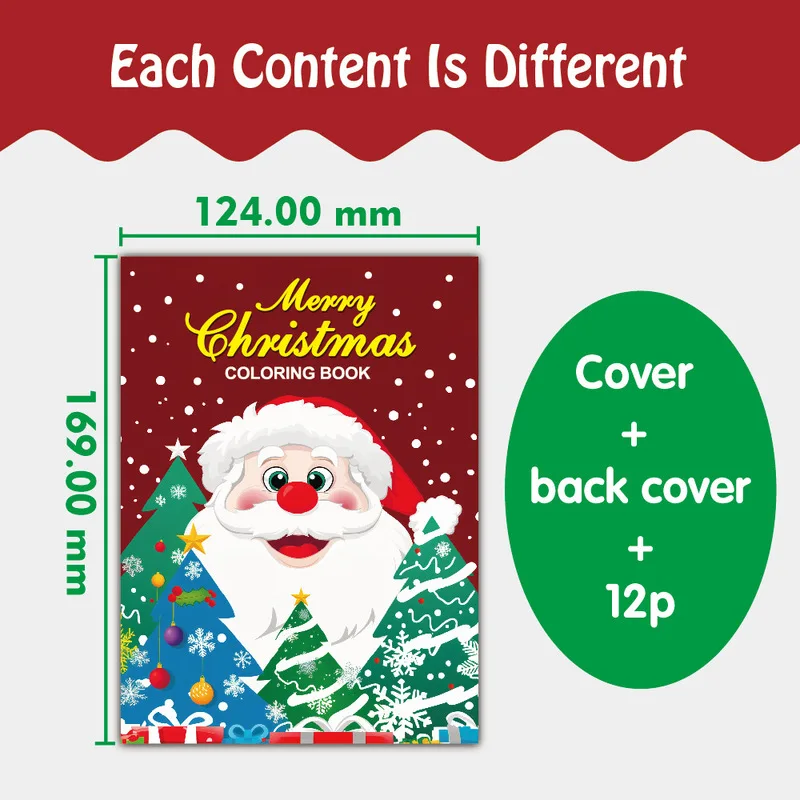 Montessori Christmas Coloring Book 8pcs Cute Doodles Book Games Drawing Toys Early Education For Kids Christmas Theme Gifts