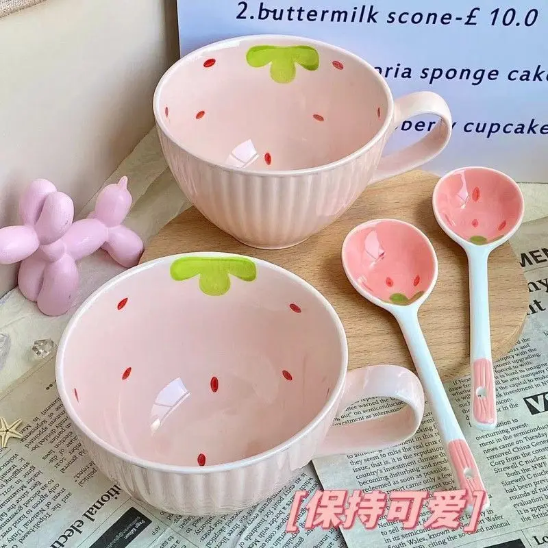 

Ceramic Mugs Coffee Cup Breakfast Cereal Cute Ceramic Cup Milk Household Large Capacity Oatmeal Mug Drinkware Home Decor