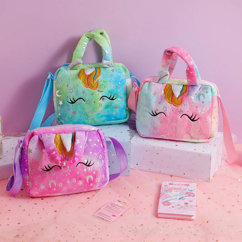 موضة جديدة حلوة بنات لطيف يونيكورن حقيبة كروسبودي طالب السفر الكتف الأطفال حفلة عيد ميلاد هدية فتاة صغيرة محفظة صغيرة