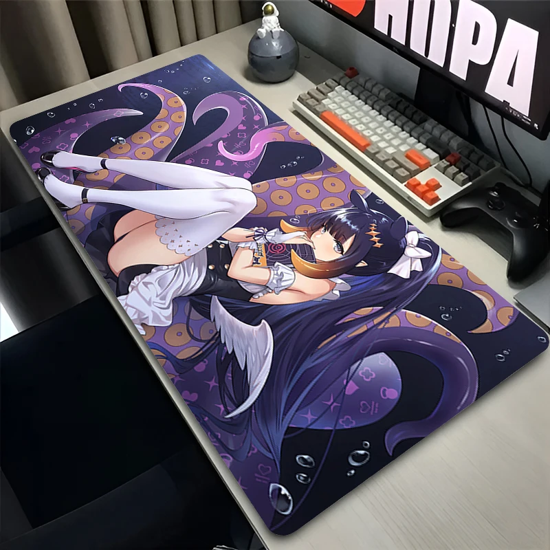 Mauspad Laptop Anime Erweiterte Desktop-Matte H-hololive Ninomae Ina Nis Computer Gamer Mousepad Gaming Zubehör Tastatur Pad
