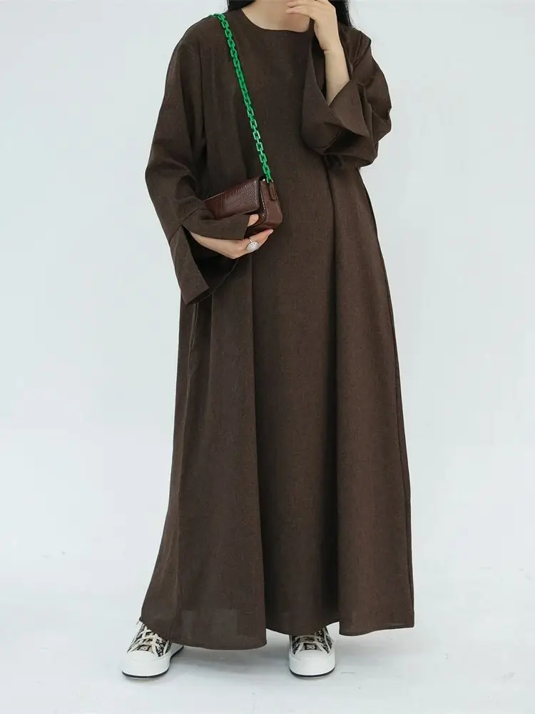 

Similar Cotton Linen Modest Abaya Dubai Islam Muslim Kaftan Dress Prayer Clothes For Women Robe Caftan Marocain Femme Musulmane