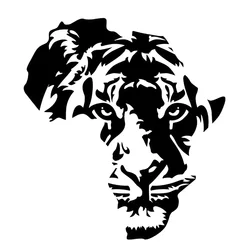 Tiger Animal Decor Vinyl Car Sticker Motorcycle Black/Silver 17.8cm*16.3cm