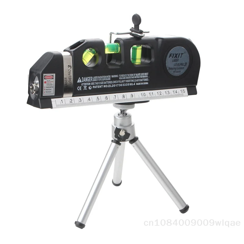 4-in-1 Laser Level Complete Set with Tripod - Infrared Laser Level, Tape Measure, Spirit Level & Ruler, Pro Measuring Kit