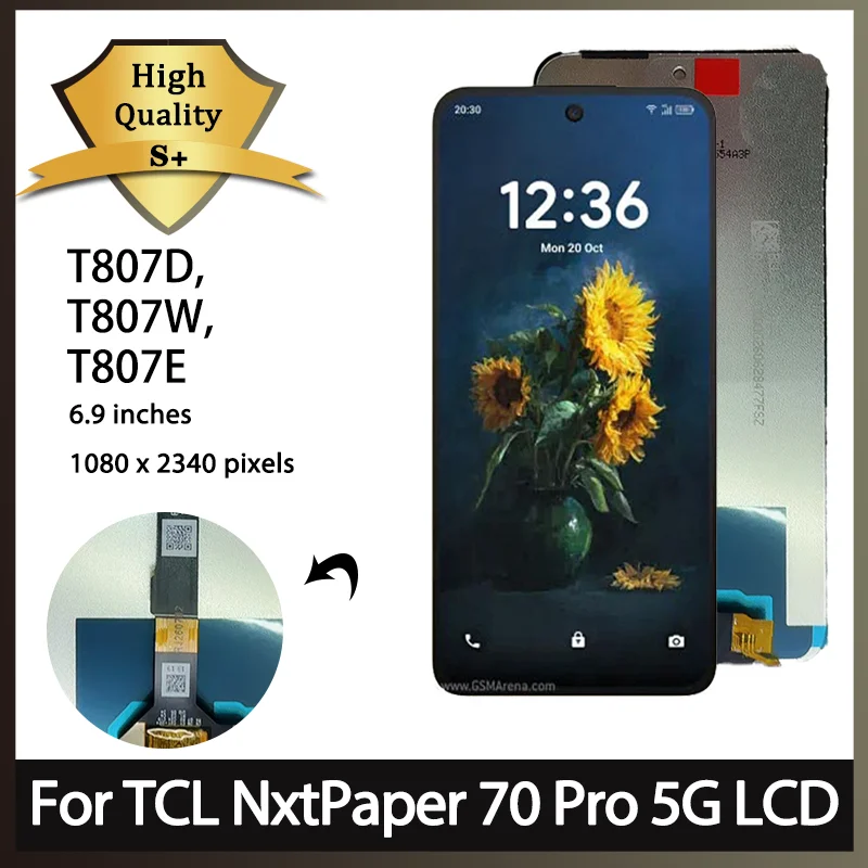 6.9" IPS LCD For TCL NxtPaper 70 Pro 5G LCD T807D T807W T807E Display Touch Screen Digitizer Assembly Replacement