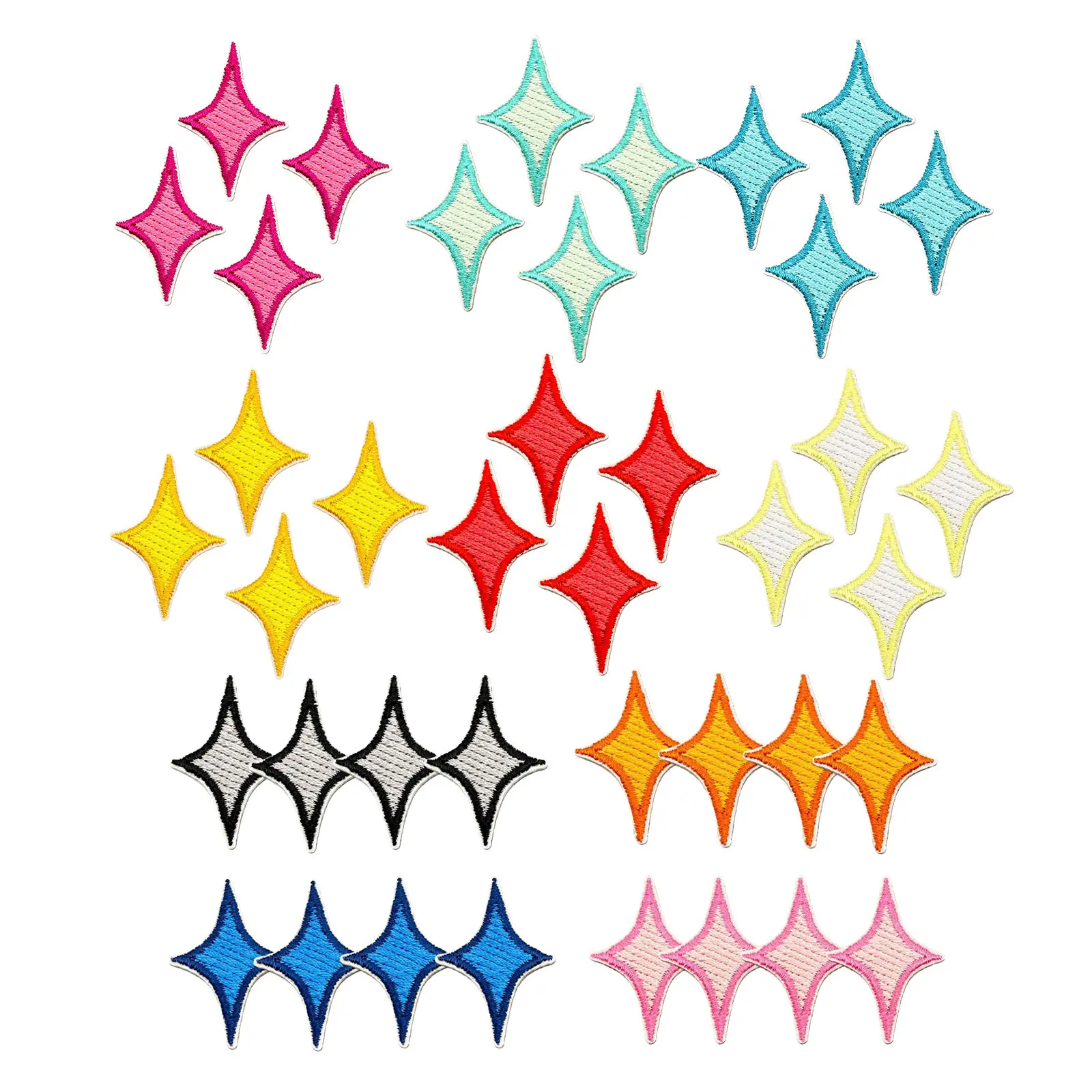 

40 шт. разноцветных нашивок-звезд с вышивкой, пришиваемых или приклеиваемых утюгом, декоративные аппликации для одежды, курток, рюкзаков, головных уборов, для DIY-персонализации