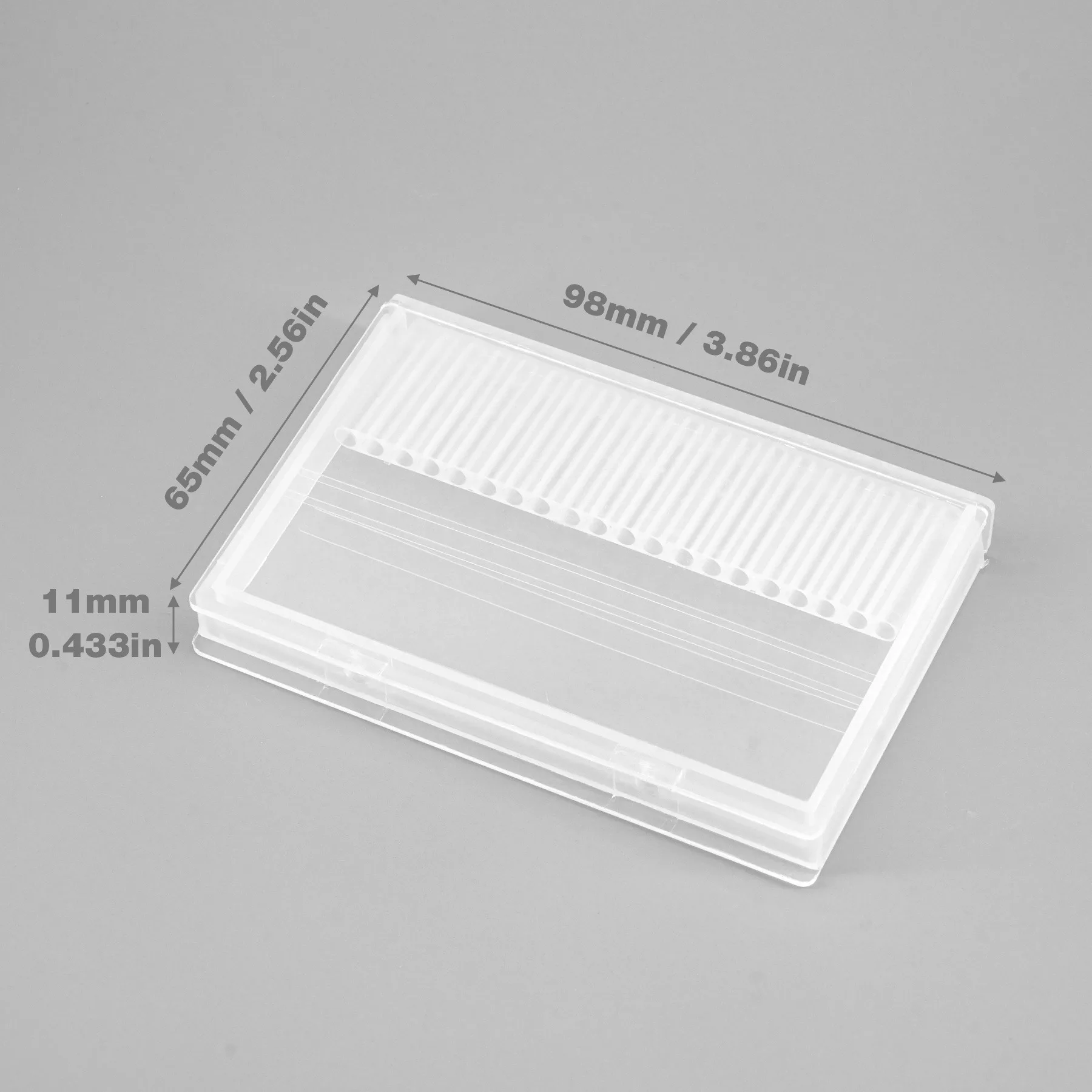 Mini Plastic Tool Storage Container 20 Hole Transparent Plastic Parts Box Rotary File Milling Cutter Nail Tool Polishing Box image 4
