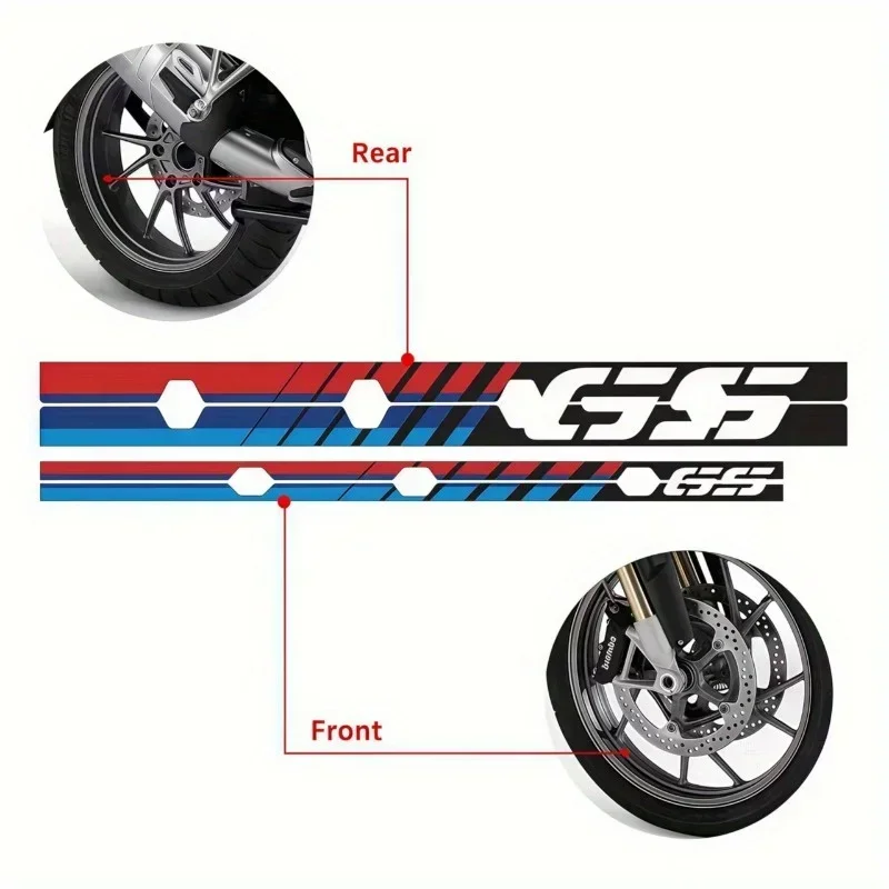 1SET "GS" Series Auto Moto Hub Sticker, Multi - Design Decal for R1200GS/R1250GS, Exterior Customization Accessory
