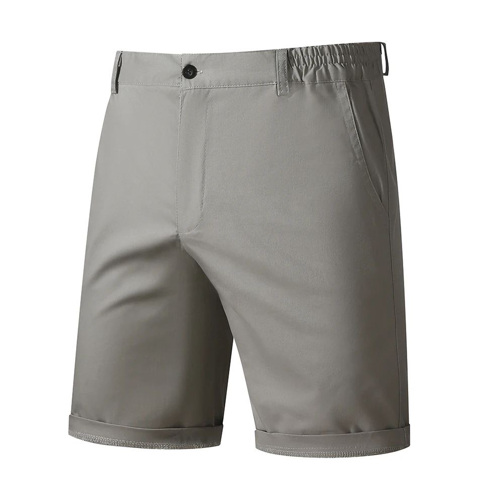 100% Cotton Men Shorts Summer Solid Color High Quality Shorts Social Beach Homme Shorts Casual Fashion Business Short Pant Men