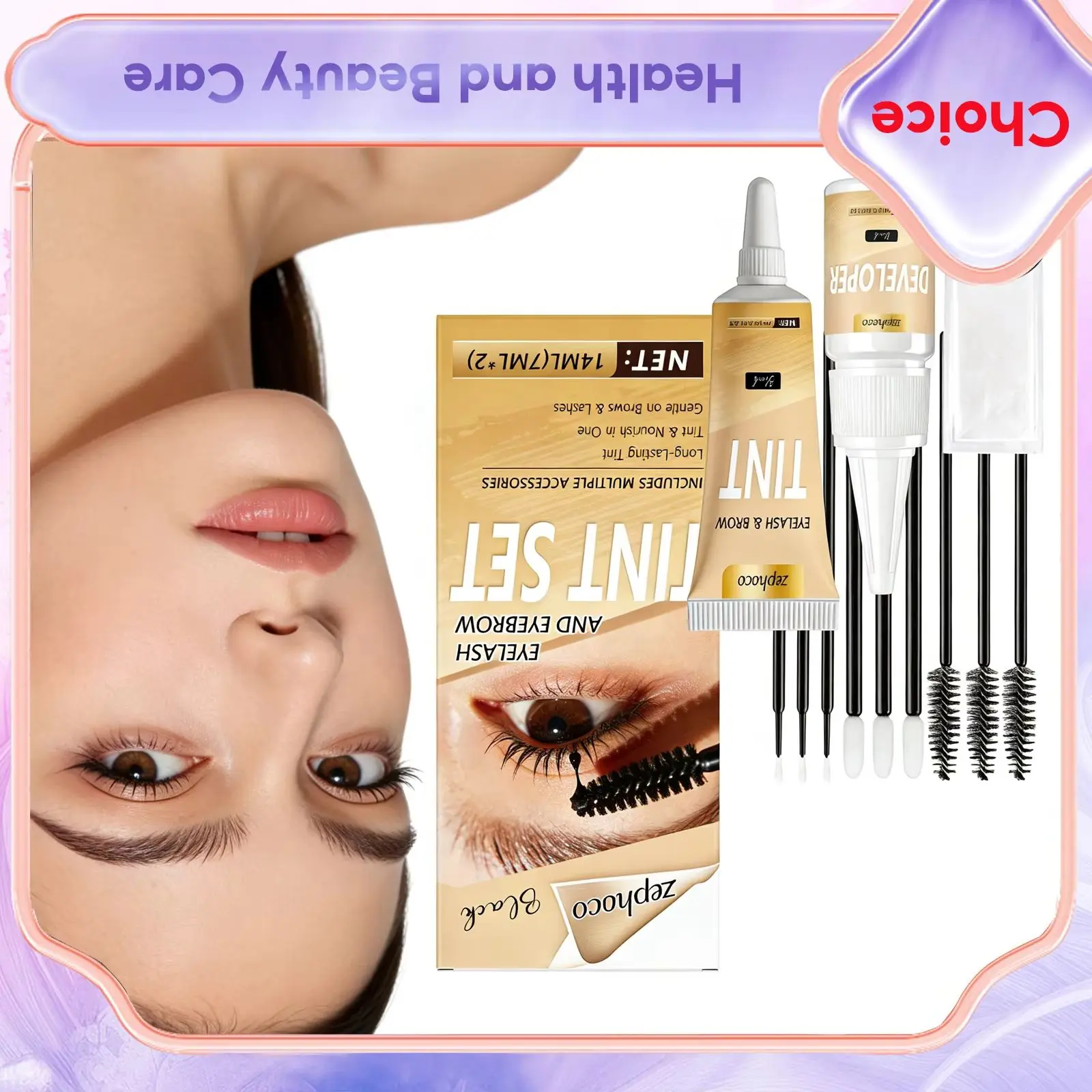 

Eyebrow Eyelash Coloring Set Natural Fast Tint Brow Dye Enhancer Longlasting Waterproof Sweat-Proof Professional Kit Makeup Tool