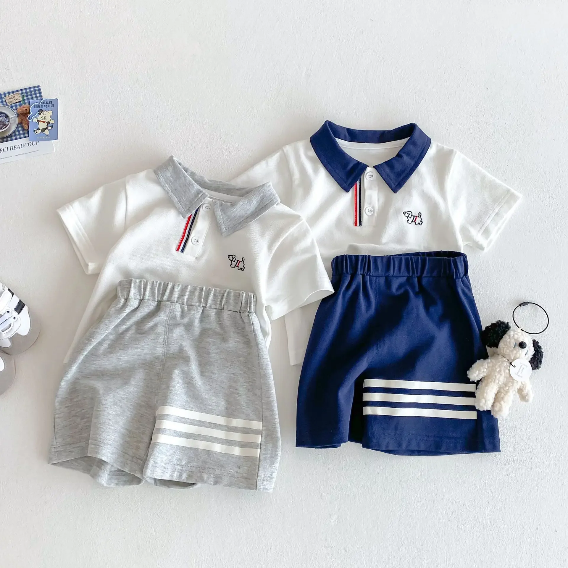 Children's Western Style Sports Set 2025 Summer New Style for Boys and Girls Baby Fashion Academy Style Sports