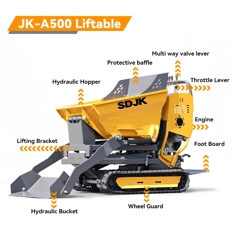 Manufacturing EPA Mini Loader 500KG Garden Small Crawler Mini Dumper With Diesel Engine For Wholesales Factory Price customized