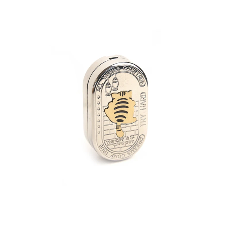 창의적인 빅 팻 캣 EDC 피젯 슬라이더 스테인리스 스틸 기계식 푸시 슬라이더 피젯 토이 ADHD 도구 성인 스트레스 해소 장난감 선물