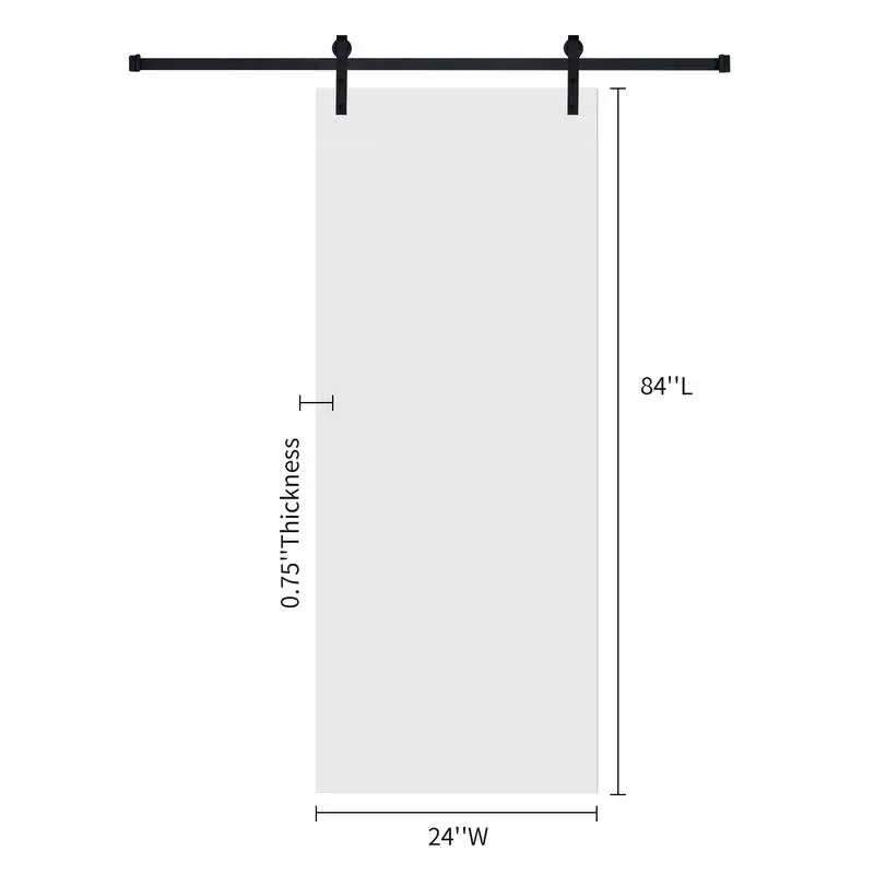 لوحة مسطحة حديثة مزدوجة 22 بوصة × 84 بوصة MDF باب منزلق للحظيرة البيضاء مع مجموعة أدوات #2