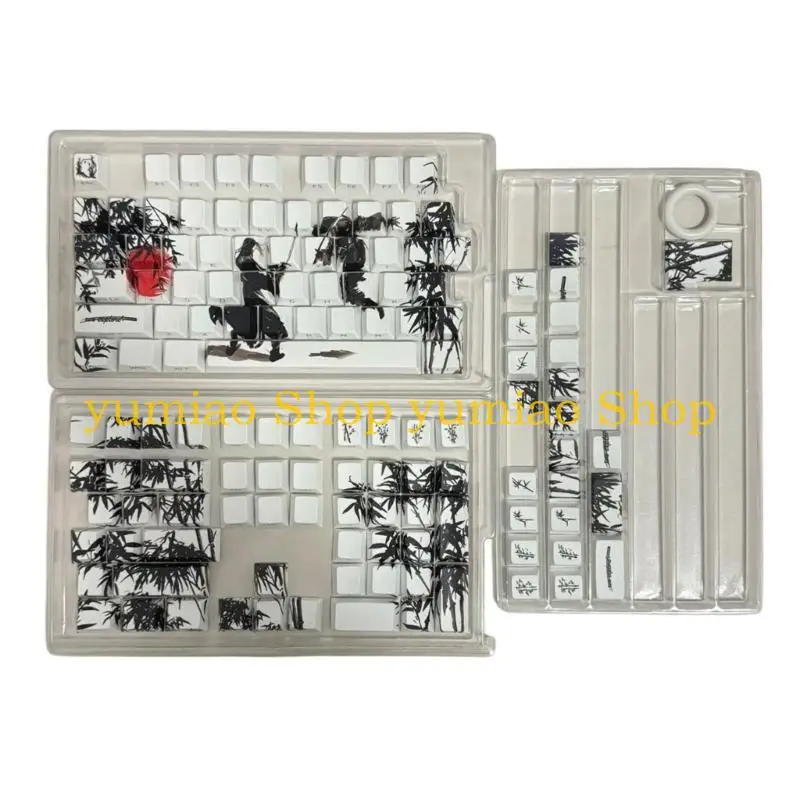 587B 130Keys Keycaps Side Print Translucent Offering Excellent Light Transmission