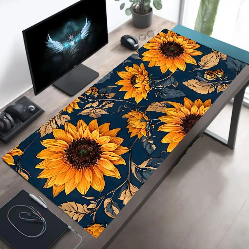 

Sunflower flowers Mouse Pad Gaming Non-slip MousePad XXL Large Rubber Carpet Gamepad Office Table Mats HD Keyboard Long Desk Mat