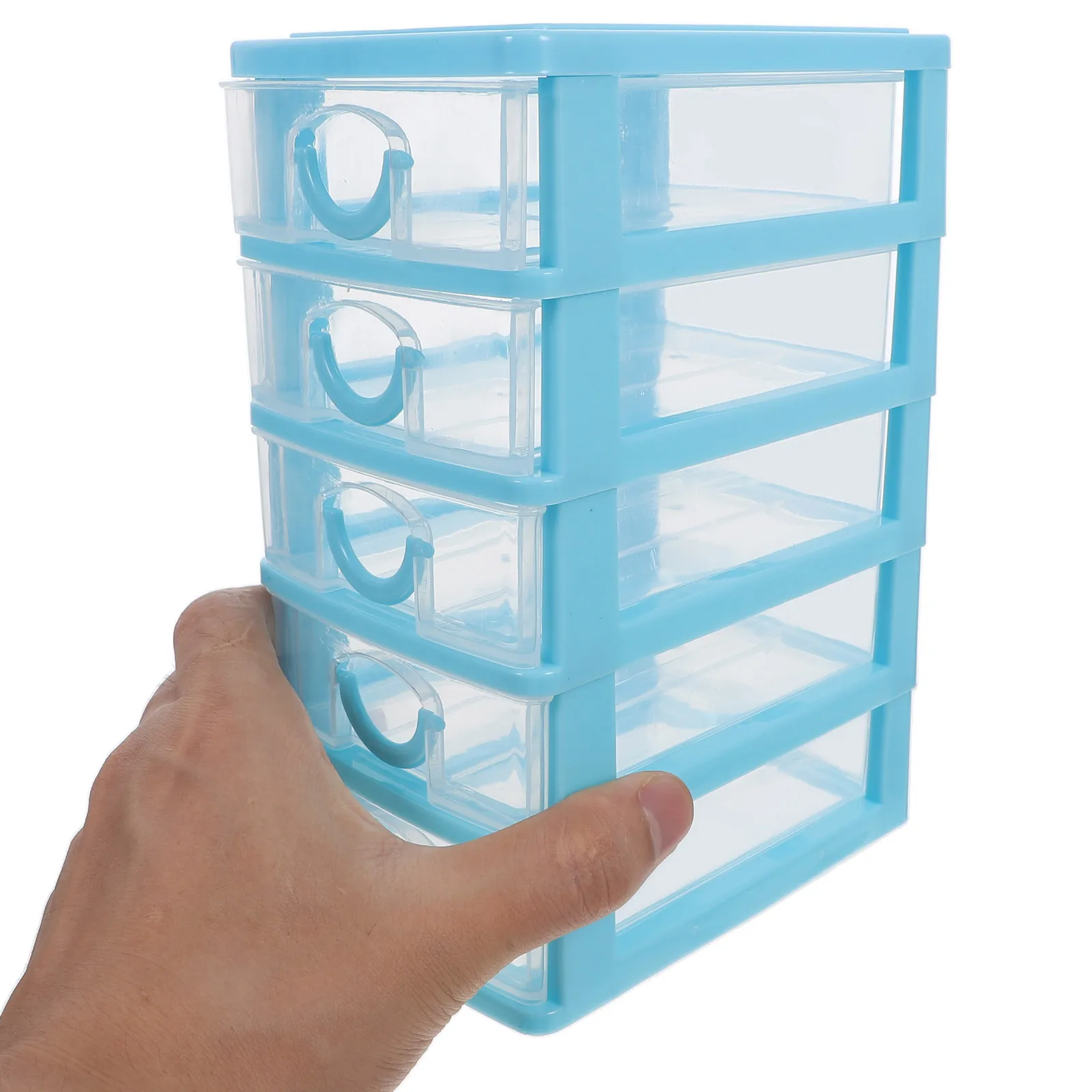 Desk Storage Box Drawer Clear Organizer Jewelry Pp Office Small Drawers Pink Plastic Detachable Container for