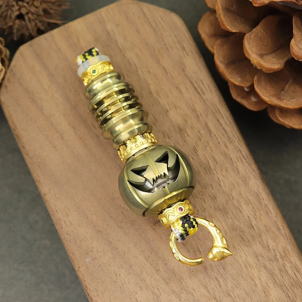 Pumpkin EDC Handmade Woven Pendant Fingertip Push Card Pendant EDC Stress Relief Toy