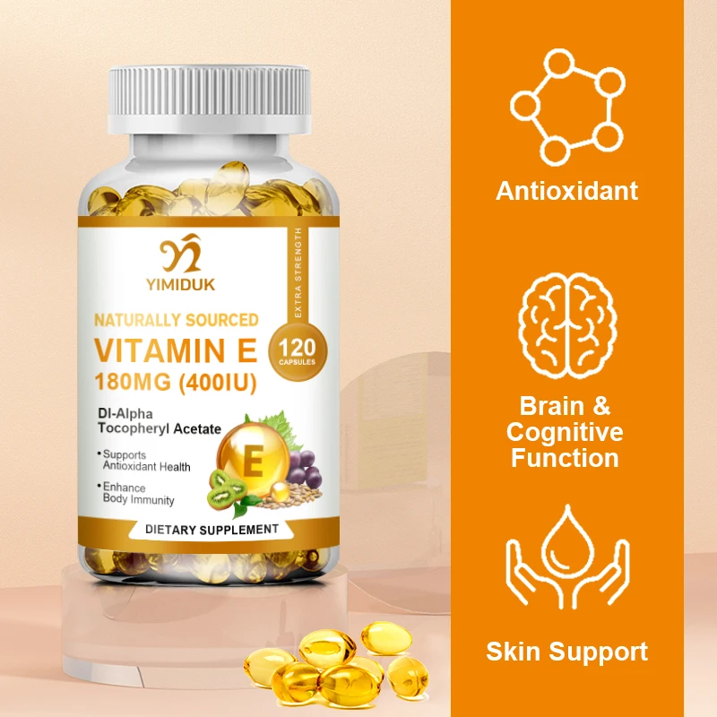 Yimiduk Vitamin E Capsules Helps Blood Birculation Brightens Skin Tone Daily Vitamin Supplement Beauty Health