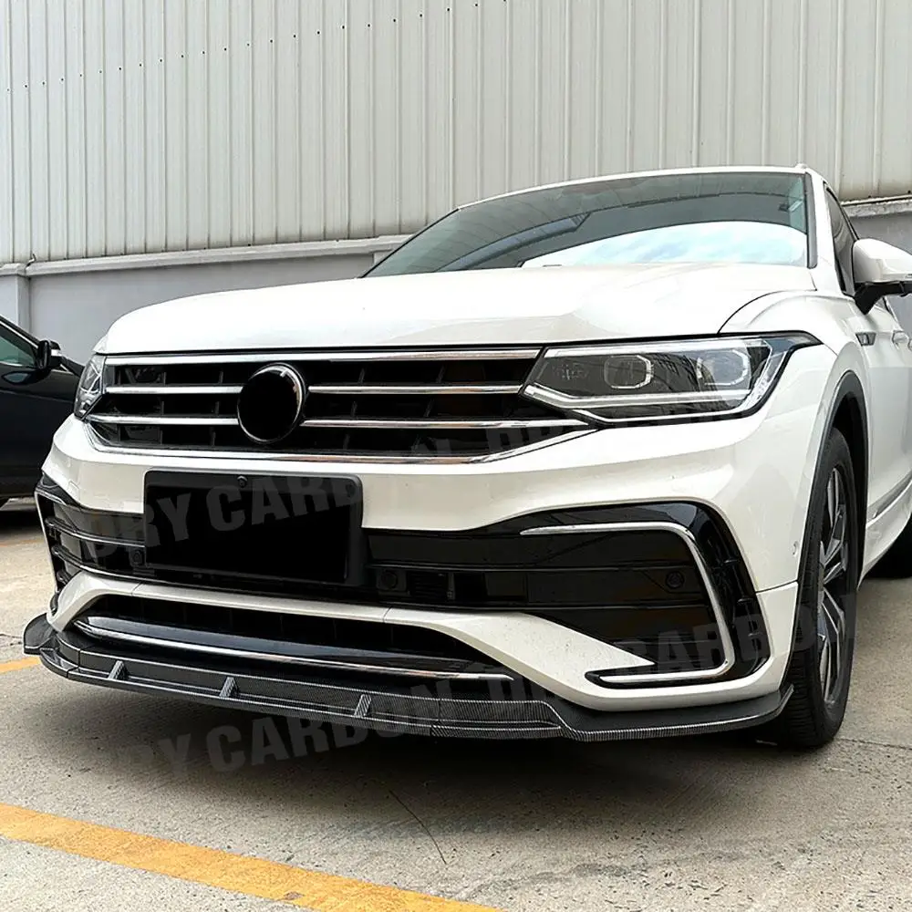 Car Accessories ABS Front Lip Spoiler Chin Shovel for Volkswagen Tiguan Rline 2021+ Car Styling Bodykits Front Bumper Lip