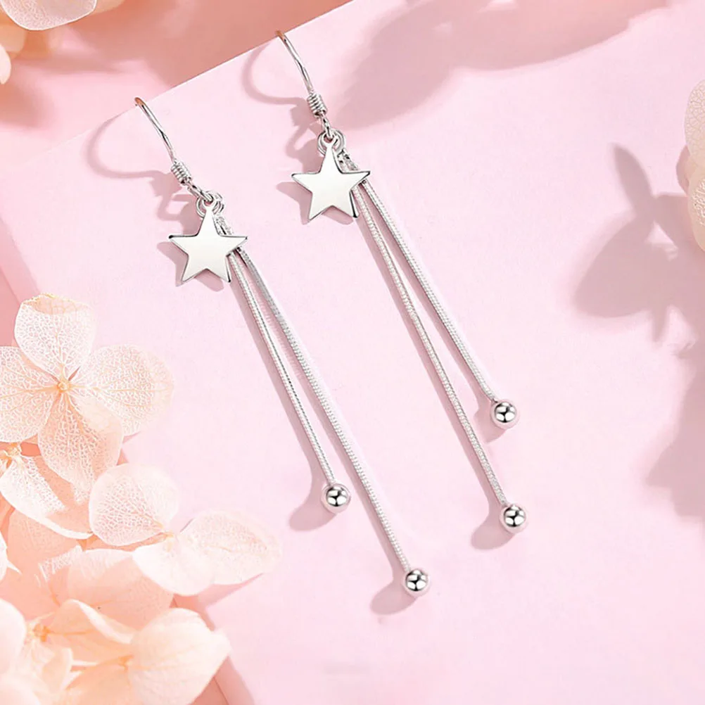 

Pentagram Tassel Earrings Copper Drop Dangle Women Stud Fashion Jewelry Summer Beach Party Gift Pentagram Earrings