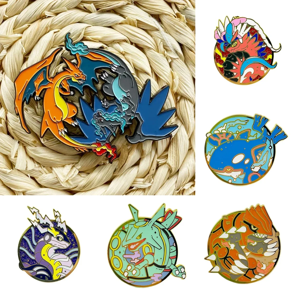 

Pokémon Cartoon Metal Badge Pikachu Charizard Mega X Y Fashion Anime Figures Jewelry Accessories Brooches Toys Enamel Lapel Pins